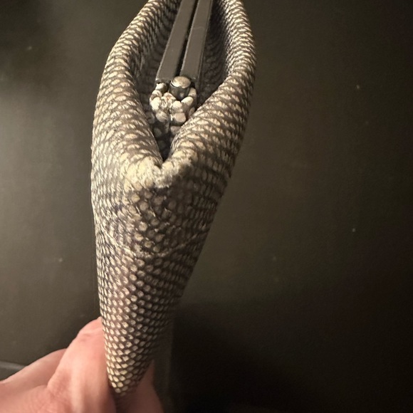 Slim Calvin Klein silver snake print clutch - Picture 9 of 13